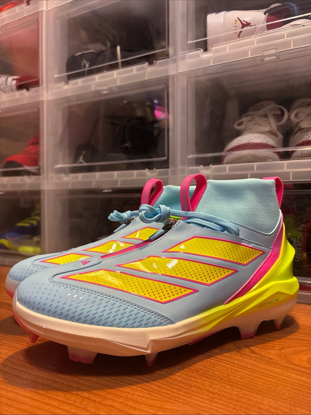 Adidas Adizero Impact+ 2.0 TPU Blue/Yellow JH6721 Baseball Cleats Mens Sz 11.5 N